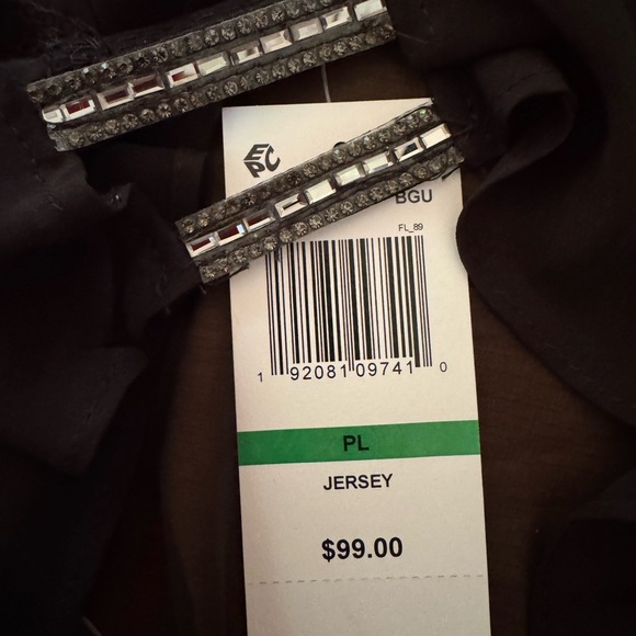 Beaded cold shoulder Dress 3/4 Sleeve Embellished Cape Sheath Dress L Petite MSK - Picture 7 of 10